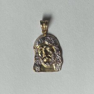 10K two tone gold Jesus pendant